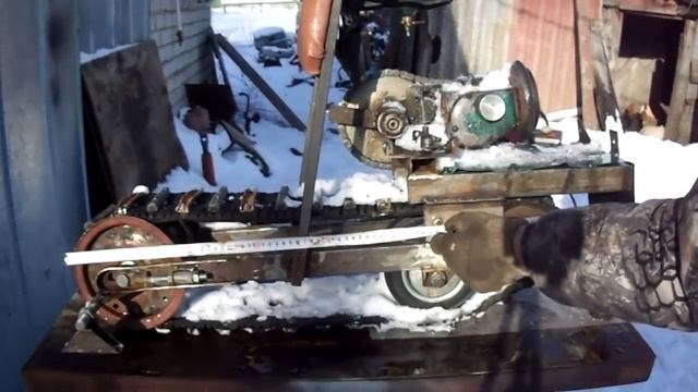 Детский снегокат из бензопилы. Самодельный снегокат