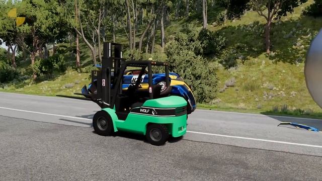 Автомобили против столбов и гидравлического пресса ? BeamNG.Drive