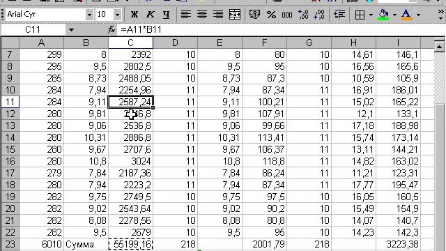 Excel Перемещение и копирование формул
