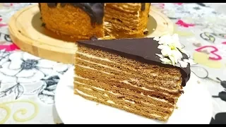 Шоколадный медовик с заварным кремом. Торт Спартак. Коржи для торта.