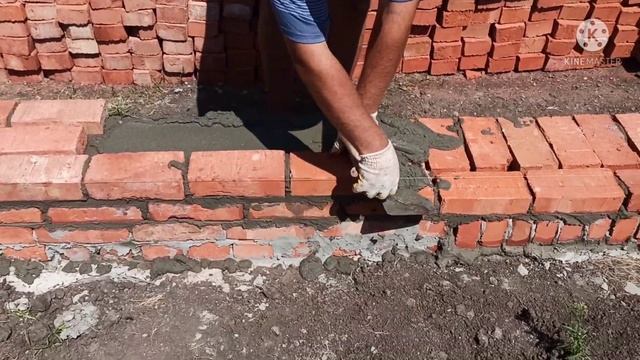 Кладка цоколя в полтора кирпича,5000шт. всего за 5 часов !!!
