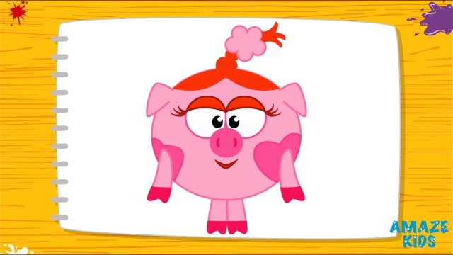 Как Нарисовать Нюшу из Смешариков для Детей. Учимся Рисовать Героев Мультфильма. Уроки Рисования