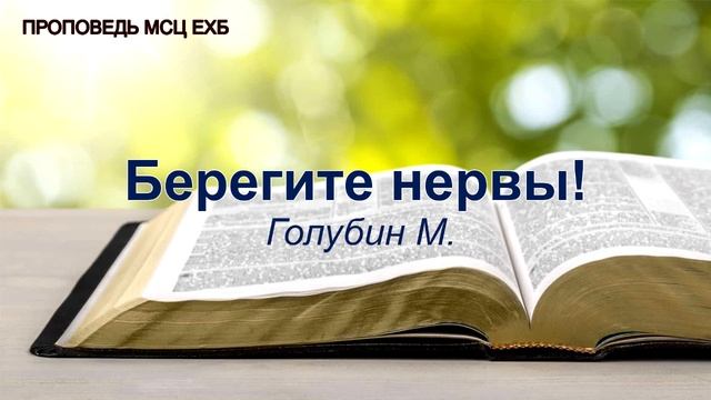 Берегите нервы! Голубин Михаил. Проповедь. МСЦ ЕХБ