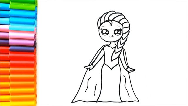 Как нарисовать Эльзу - ОЧЕНЬ ПРОСТО - How To Draw Elsa - Disney Frozen