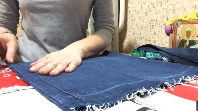 джинссовый рюкзак из того что было