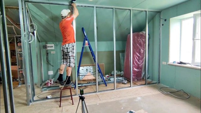 ПЕРЕГОРОДКА ИЗ ГИПСОКАРТОНА. Монтаж гипсокартона.