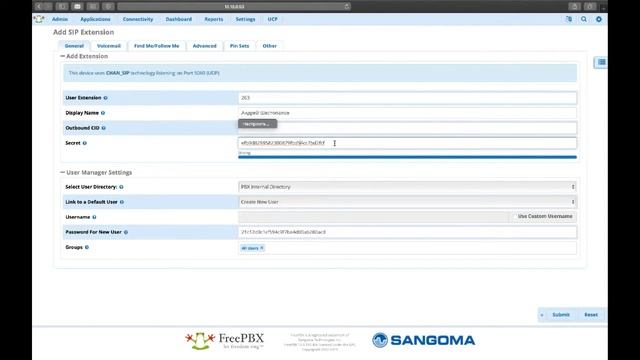 Инструкция по созданию внутреннего номера в (FreePBX) Asterisk