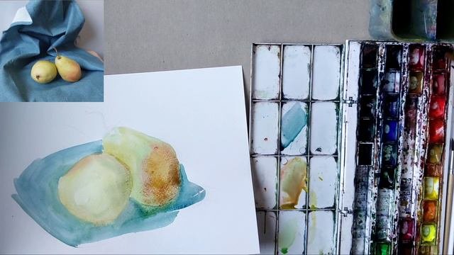 Рисуем фрукты с натуры.