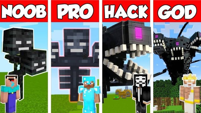 Майнкрафт НУБ против ПРОФИ, ХАКЕР против БОГА; ИСПЫТАНИЕ МУТАНТОВ WITHER STORM в Майнкрафте
