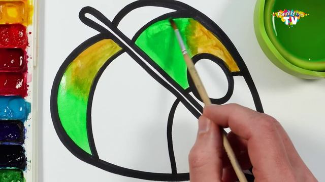 Гусеничка - Радуга!  Рисование для детей! Давайте рисовать, раскрашивать акварелью!