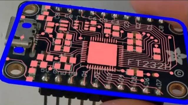 Augmented reality shows PCB Layout info on Real Board