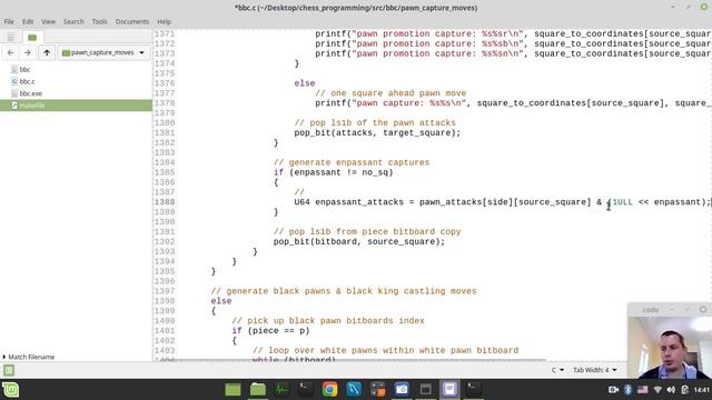 24-Bitboard CHESS ENGINE in C generating PAWN CAPTURE moves