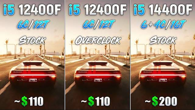 i5 14400F vs i5 12400F Stock vs i5 12400F OC - Test in 8 Games