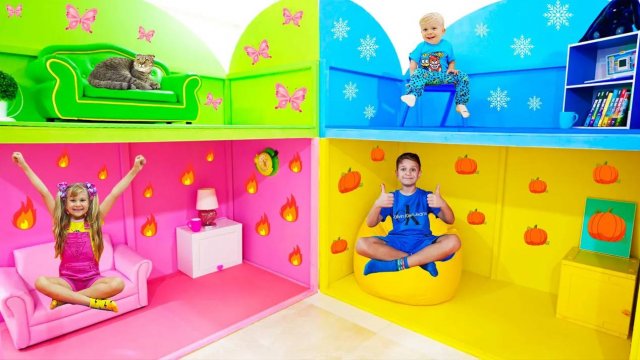 Приключения Дианы и Ромы в Игровых домиках- Противоположности Челлендж