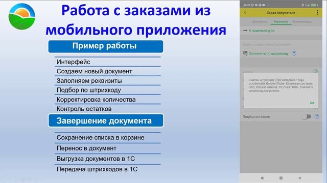 Мобильное приложение "Кинт: Терминал сбора данных" — Формирование заказа