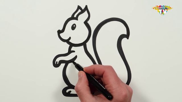 Рисование собачки! Раскраска для детей! Давайте рисовать, раскрашиваем вместе