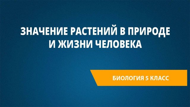 Урок 18. Значение растений в природе и жизни человека