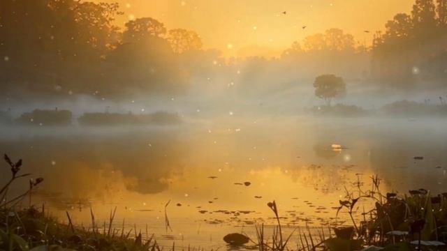 Relaxing ambient atmosphere, musical meditative background lasting 1 hour