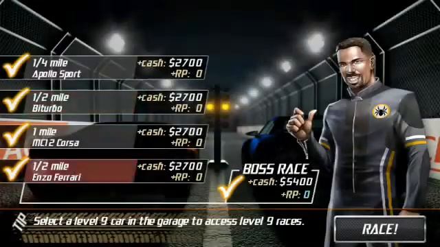 Drag Racing:tune car F1 for 3 Career Stage(Level 7,8,9) V.1.5.3/1.5.4