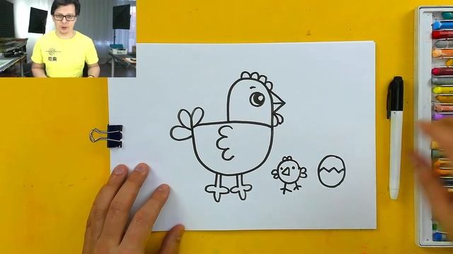 Как нарисовать КУРОЧКУ