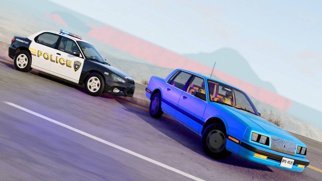 BeamNG Drive - Полицейская погоня (маневры на ямах)