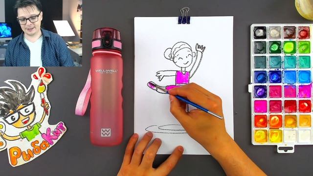 Как нарисовать Девочку Гимнастку - Рисуем спорт с Well Well
