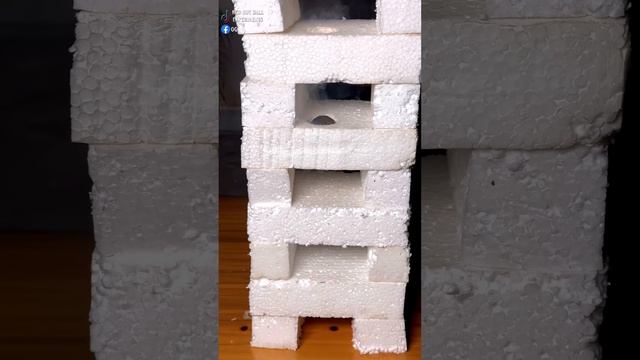 Hot Metal Ball Vs Styrofoam  #satisfying #science #styrofoam #asmrsounds