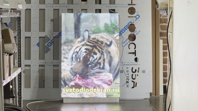 Светодиодный экран для витрины. Шаг пикселя 4 мм, уличная яркость.