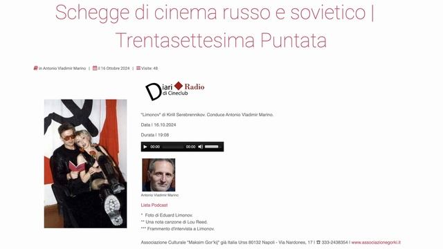 Schegge di cinema russo e sovietico | Trentasettesima Puntata