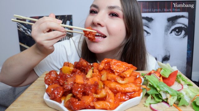 МУКБАНГ как начать вести блог? как зарабатывать? КУРИЦА В КИСЛОСЛАДКОМ СОУСЕ КИТАЙСКАЯ КУХНЯ mukbang