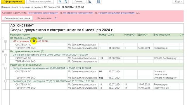 Демонстрация сервиса 1С Сверка 2.0