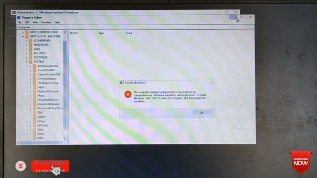 The computer restarted unexpectedly or encountered an Unexpected error. Windows installation cannot