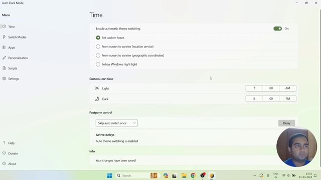 Auto Dark Mode in Windows