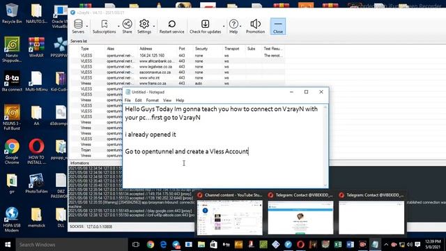 how to connect on V2rayN