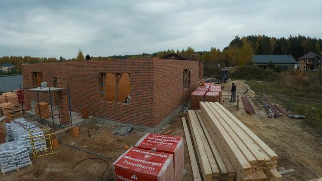 Timelapse строительства дома  "Полесье 2"
