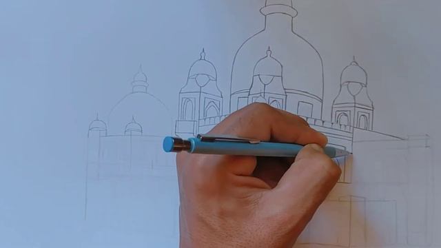 How to draw Lahore museum easy step by step | drawing museum of Lahore Pakistan