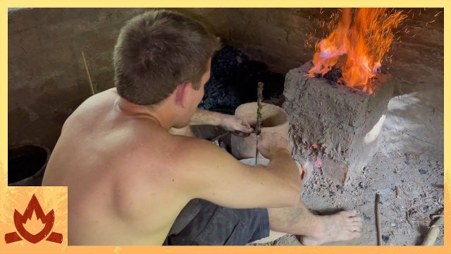 Примитивная технология: Выплавка железа в кирпичной печи