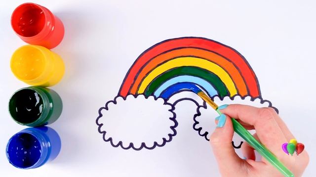 Учим Цвета. Рисуем и Разукрашиваем Радугу. Для Малышей.