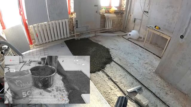 Как сделать легкую цементную стяжку  в старом доме. ПЕРЕДЕЛКА ХРУЩЕВКИ ОТ А до Я  #12