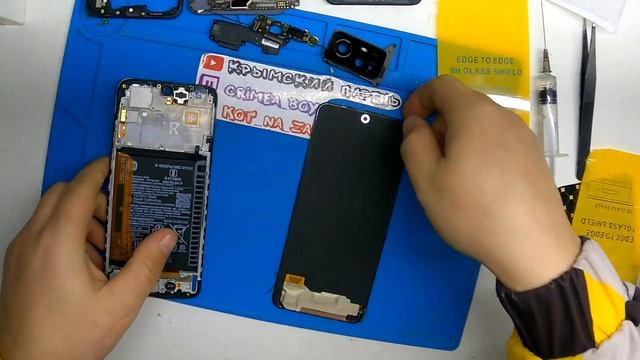 Xiaomi Redmi Note 12 - разбор и замена средней части