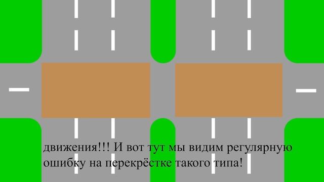 проезд перекрестка с разделительной полосой