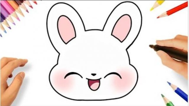КАК ЛЕГКО НАРИСОВАТЬ МИЛУЮ ЛИЦУ КРОЛИКА 🐰