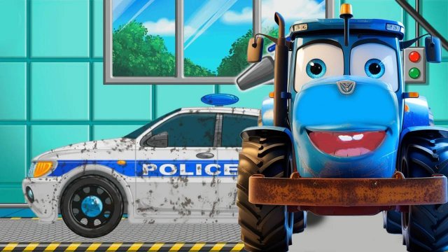 Синий трактор игроман - Мойка - Игровой мультик  для малышей.