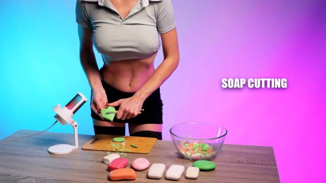 💝 ASMR Резка мыла | влекательное вырезание мыла с подругой Мией