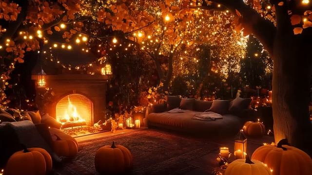 Антистресс осенние вайбы на веранде 🍂 | Ароматные яркие тыквы, джазовая музыка и дождь