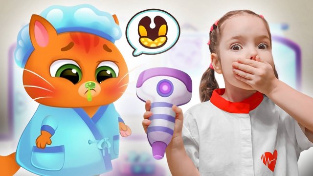 Мультики для детей про котика Bubbu и Настю | Настя и Бубу в больнице