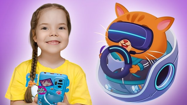 История для детей как Настя и котик Bubbu играют в игре | Настя попала в космический дом Бубу