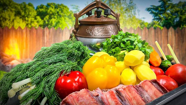 Картошечка с говядиной в афганском казане.