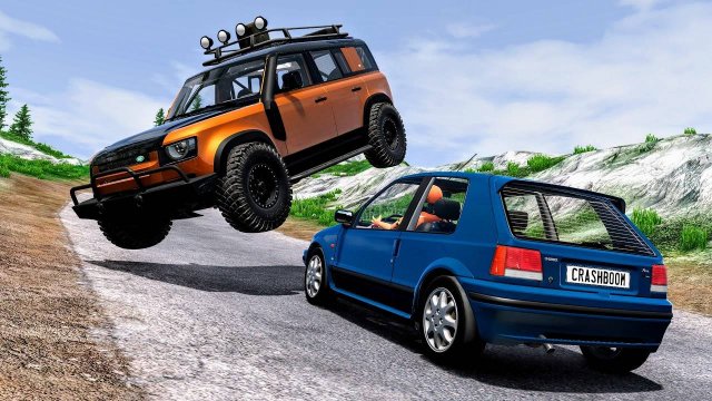 Эпические прыжки на скоростном автомобиле #259 – BeamNG Drive