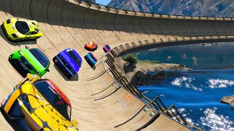 Гонки на овальной трассе на рампе Машины-пауки и модификации автомобилей GTA  Испытание супергероев